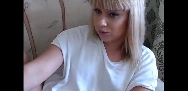  Blonde Transsexual Cums on Herself on Live Cam